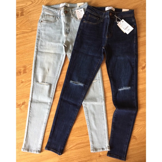 QUẦN JEANS SKINNY RÁCH GỐI