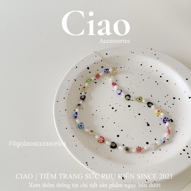 [HOẢ TỐC 1H] Dây chuyền/ Vòng cổ hạt cườm kết hợp hạt trai nước ngọt thiết kế mới lạ Oliver Ciao