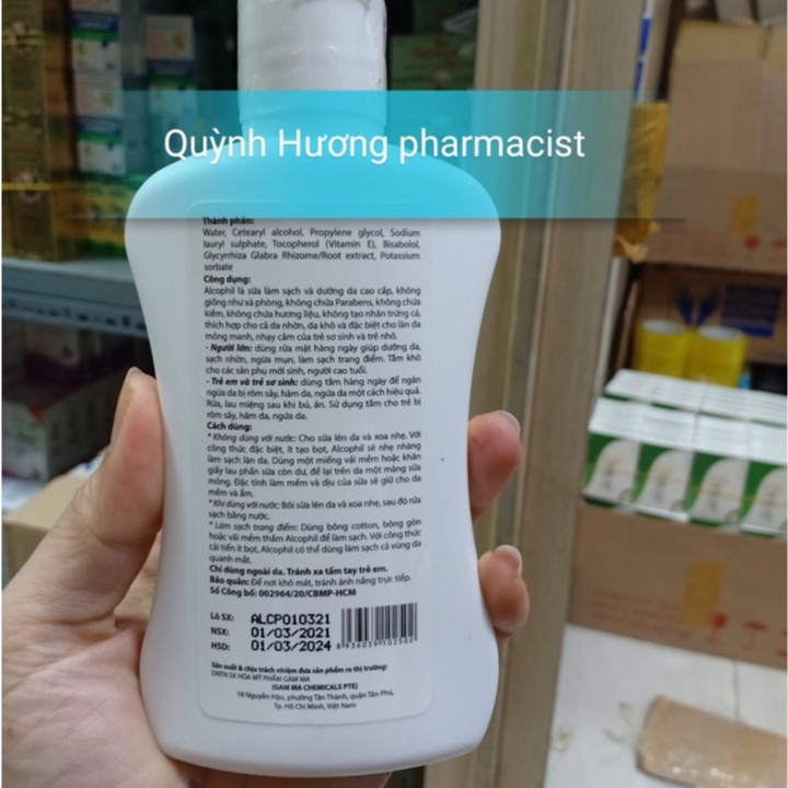 ALCOPHIL 150ML sữa tắm,rửa mặt cho da nhạy cảm