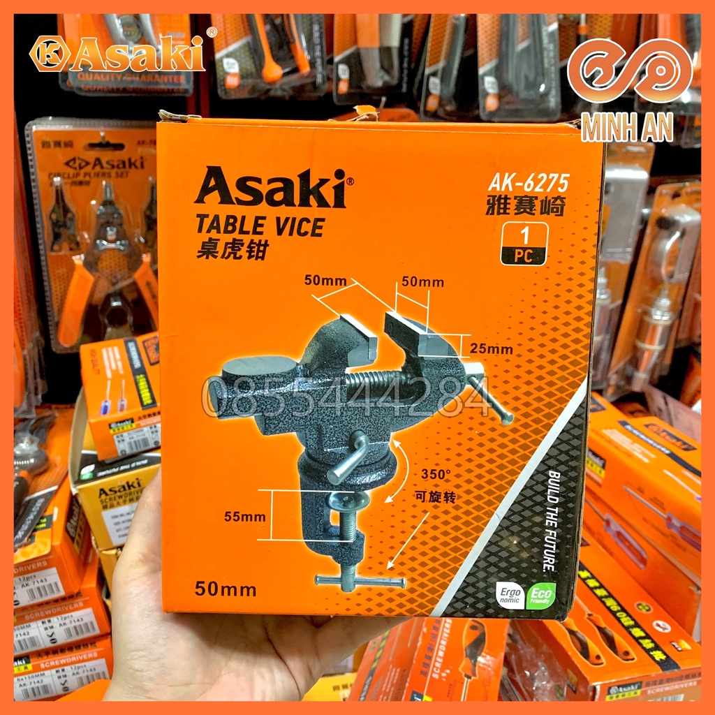 Ê tô bàn kẹp bàn 50mm [HÀNG CHÍNH HÃNG] Asaki AK-6275