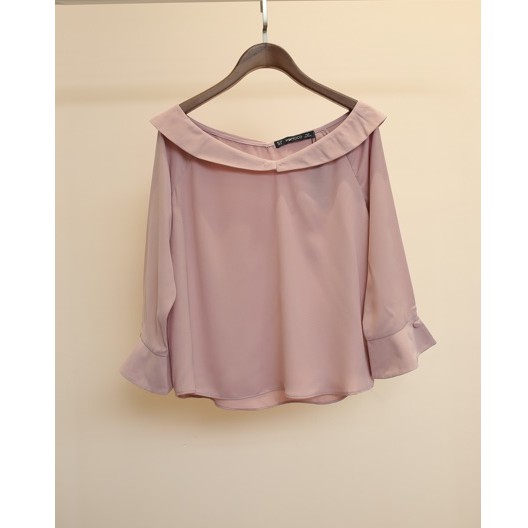 Áo Sơ Mi Nữ Cổ Tim MOMOCO Kiểu Dáng Rộng Hở Vai Cá Tính M2159