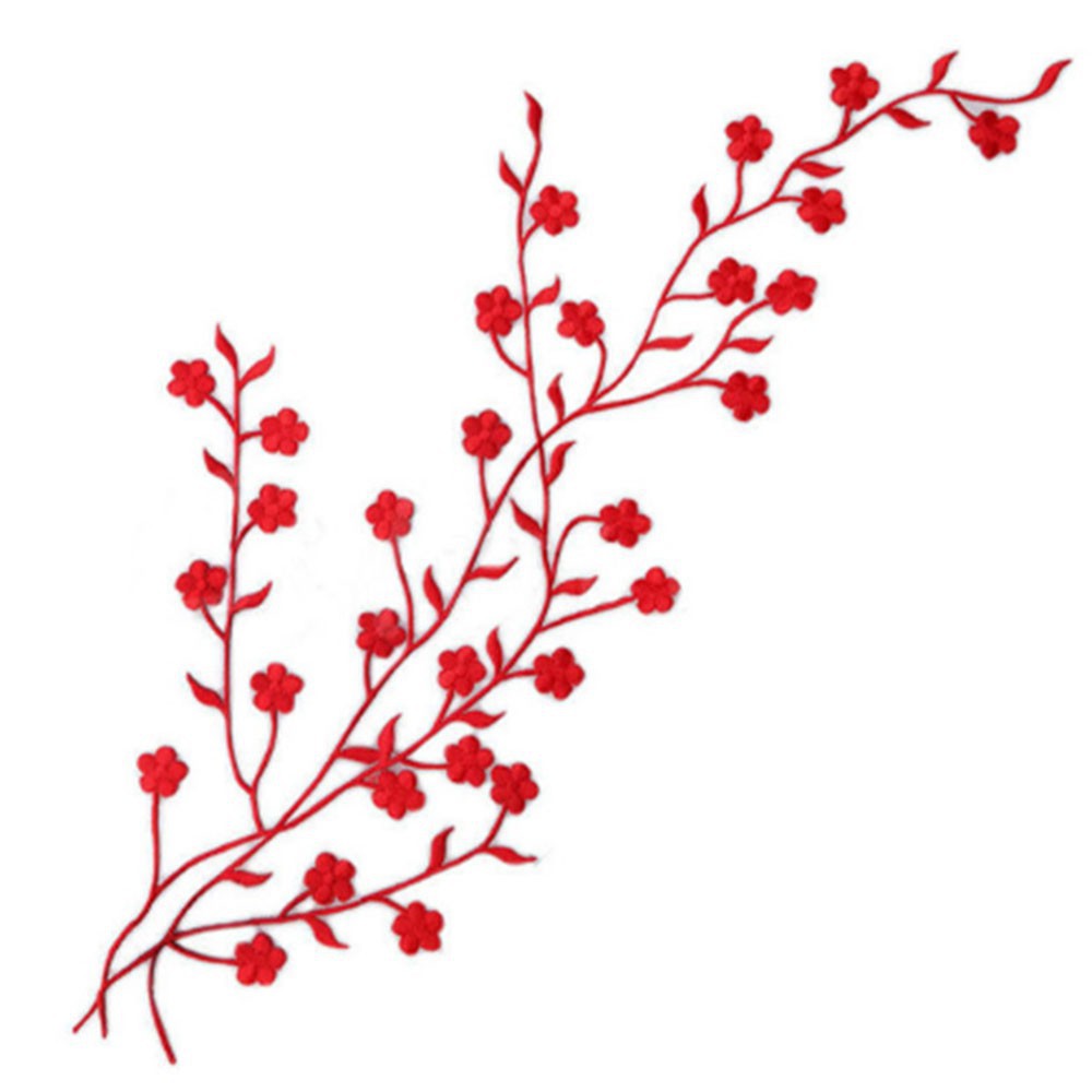 1 Piece 14'' Plum Blossom Flower Applique Clothing Embroidery Patch Sticker Iron On Sew DIY