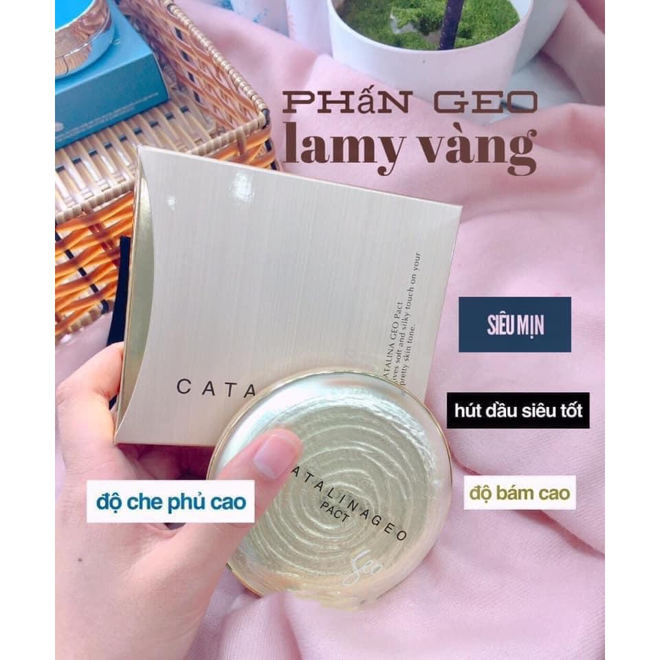 Phấn Phủ Geo Vàng Hàn Quốc Lamy Siêu Mịn Catalina Golden Pact – Mỹ Phẩm Nội Địa Chính Hãng | Thế Giới Skin Care