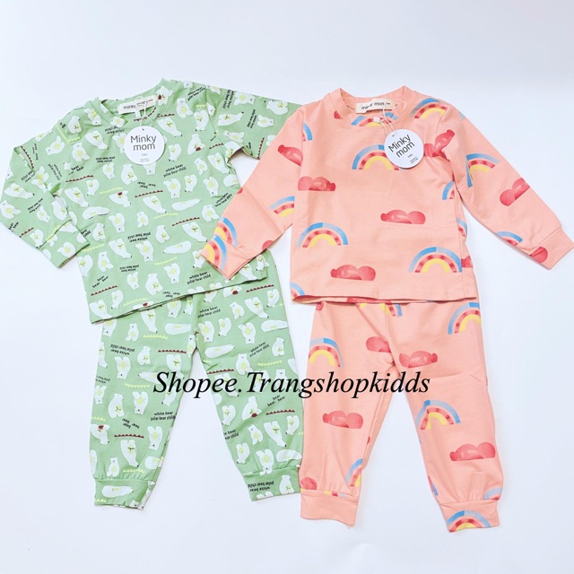 Bộ Quần Áo Dài Tay Minky Mom Cotton Cao Cấp Hàng Loại Đẹp Cho Bé 7-19kg