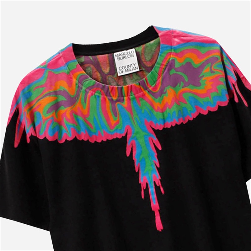 Áo Thun Cotton Tay Ngắn Plus Size Unisex In Hình Đôi Cánh Trừu Tượng