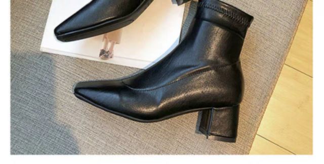 Boots cao cổ gót 5cm style thanh lịch Hàn Quốc tôn dáng hàng Quảng Châu