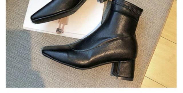 [ Sẵn be sz 37 ] Boots cao cổ gót 5cm tôn dáng cho mùa thu đông 2019, hàng quảng châu loại đẹp