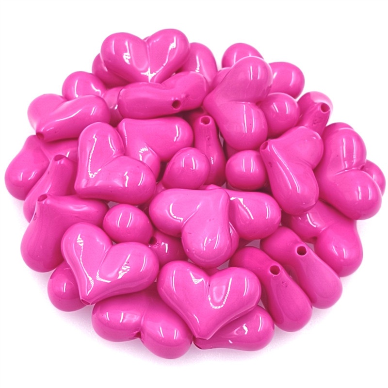 Hạt Nhựa Acrylic Hình Trái Tim Nhiều Màu 17mm*22mm Làm Vòng Tay/Vòng cổ Handmade