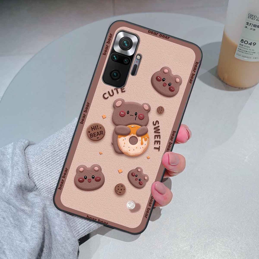Ốp Xiaomi Redmi Note 10 / Note 10 Pro bear brick, gấu đáng yêu, dễ thương