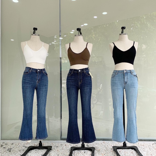 Quần loe ngố basic lưng cao