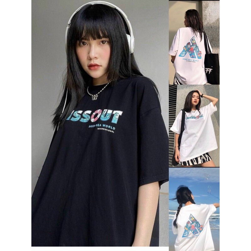 Áo thun in tay lỡ dáng rộng unisex
