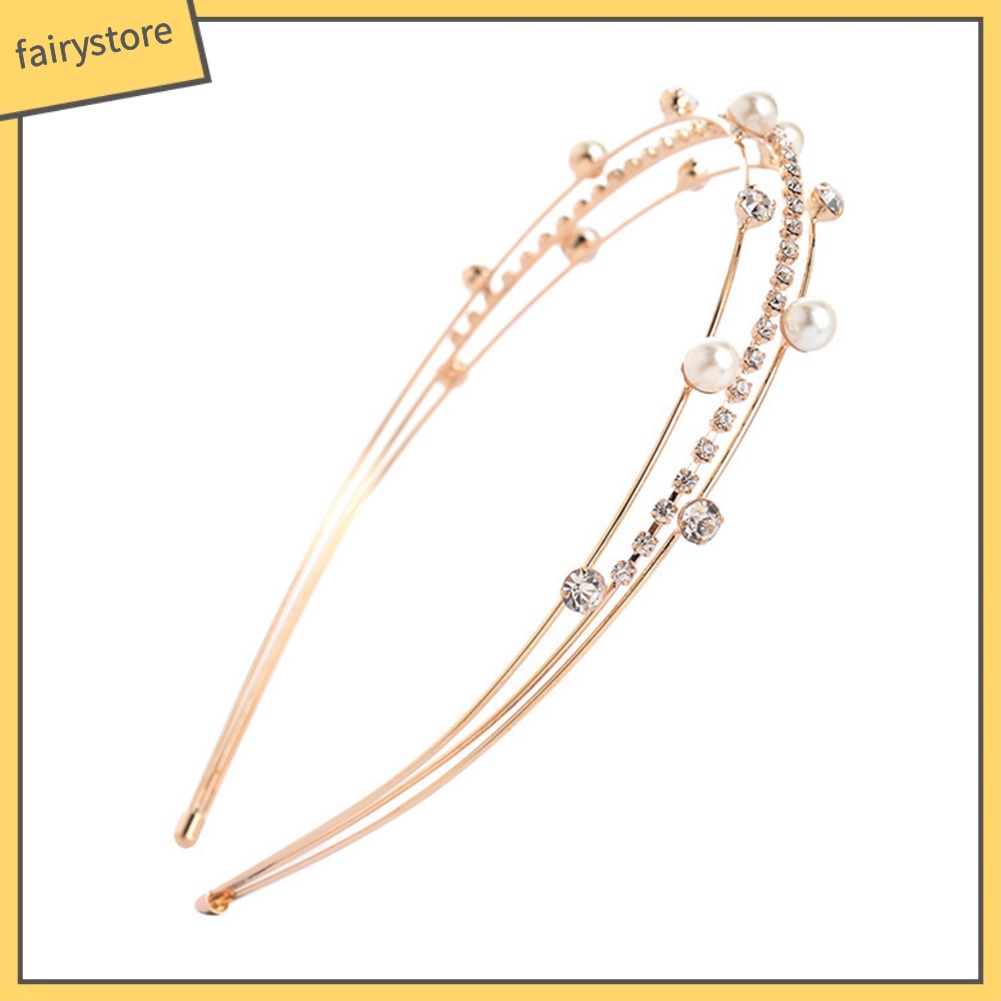 Băng Đô Cài Tóc Đính Hạt Giả Ngọc Trai