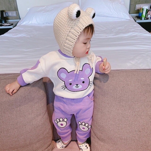 Bộ Thu Đông Cho Bé 7-18kg Chất Len Tăm Dài Tay Dày Dặn Siêu Ấm