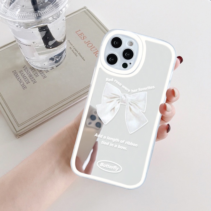 Ốp lưng iphone gương cạnh vuông nơ butterfly 6/6plus/7/7plus/8/8plus/x/xs/11/12/13/pro/max/plus/promax-Sale HOT U3-12
