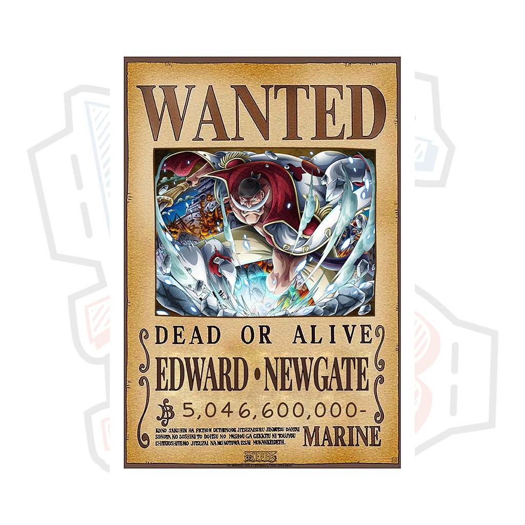 Poster truy nã Tứ Hoàng Râu Trắng Edward Newgate ver 2 - One Piece