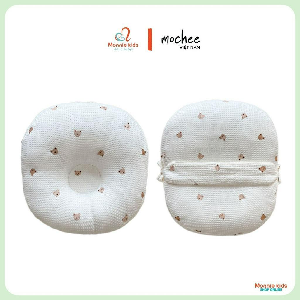 Vỏ gối chống trào ngược cho bé waffle tổ ong Mochee, bao gối 70x70cm và 70x80cm - Monnie Kids