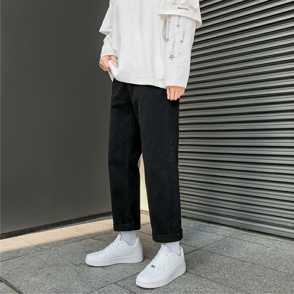 Quần jean baggy ống suông rộng nam nữ BASIC unisex vải jeans bò cao cấp hottrend 2022 | BigBuy360 - bigbuy360.vn