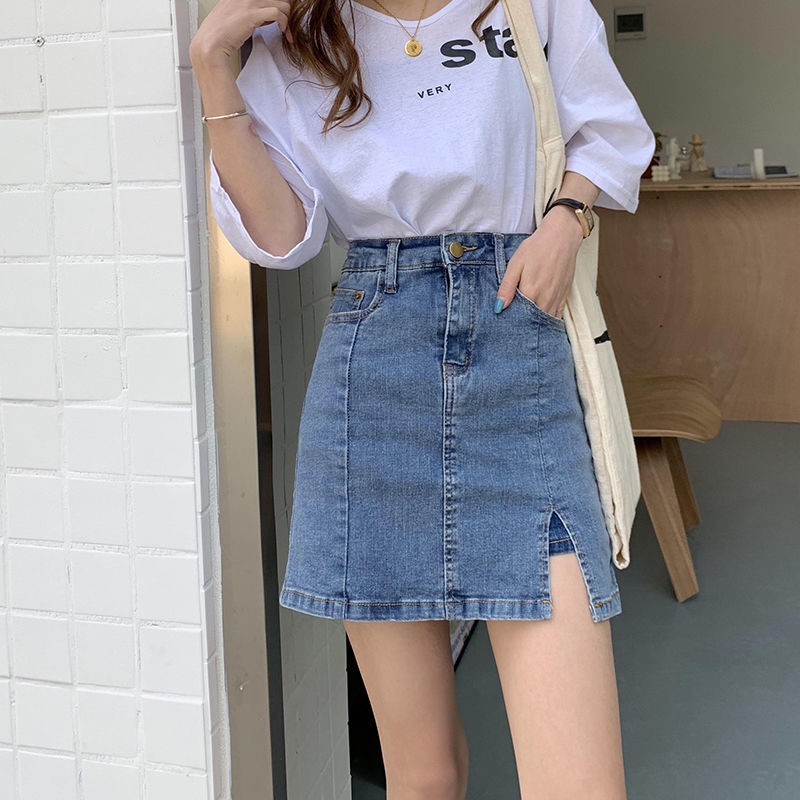 Chân váy jean Ngắn Lưng Cao Mẫu Mới 2022 Thời Trang Mùa Hè Cho Nữ