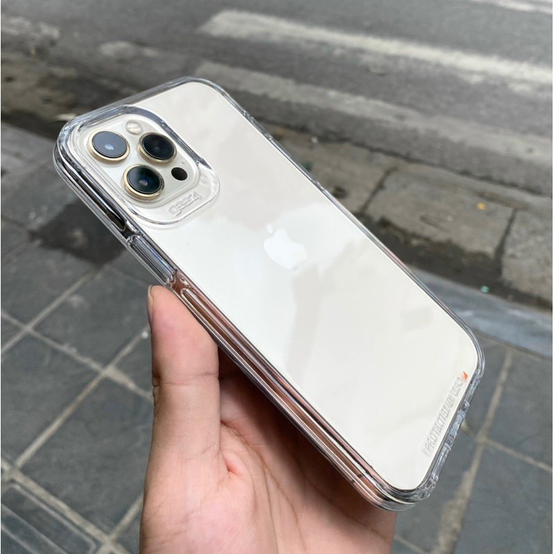 Ốp lưng kính viền dẻo Geaz4 iPhone 11, 11 Pro Max , 12, 12 Pro, 12 Pro Max chống sốc bất tử không ố màu khoe trọn máy