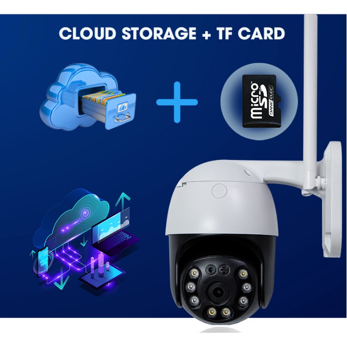 Camera wifi an ninh ngoài trời xoay 360 chống nước , 3.0 MPx 1080P có kết nối máy tính, smart tv