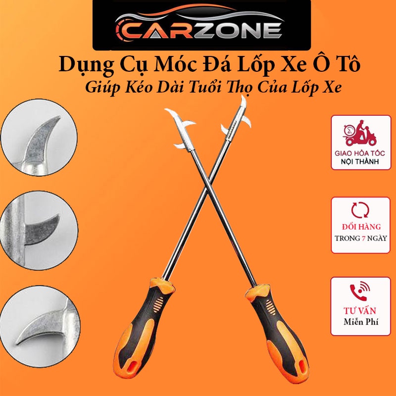 Dụng Cụ Móc Đá Dăm Lốp Xe Hơi Cậy Đinh Lốp Ô Tô Xe Máy Đa Năng Đầu Tua Vít 4 Cạnh CARZONÊ.TOP