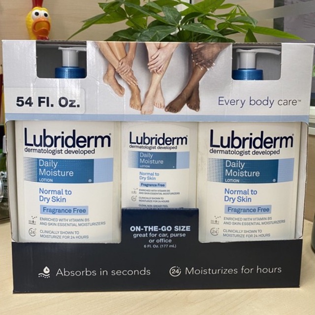 Sữa dưỡng thể Lubriderm giữ ẩm da thường và da khô 709ml, 177ml (tách set)