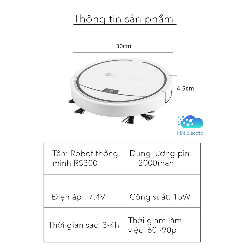 Robot hút bụi thông minh CLEAN ROBOT cảm biến nhạy, có tích hợp bồn nước, điều khiển qua remote!!