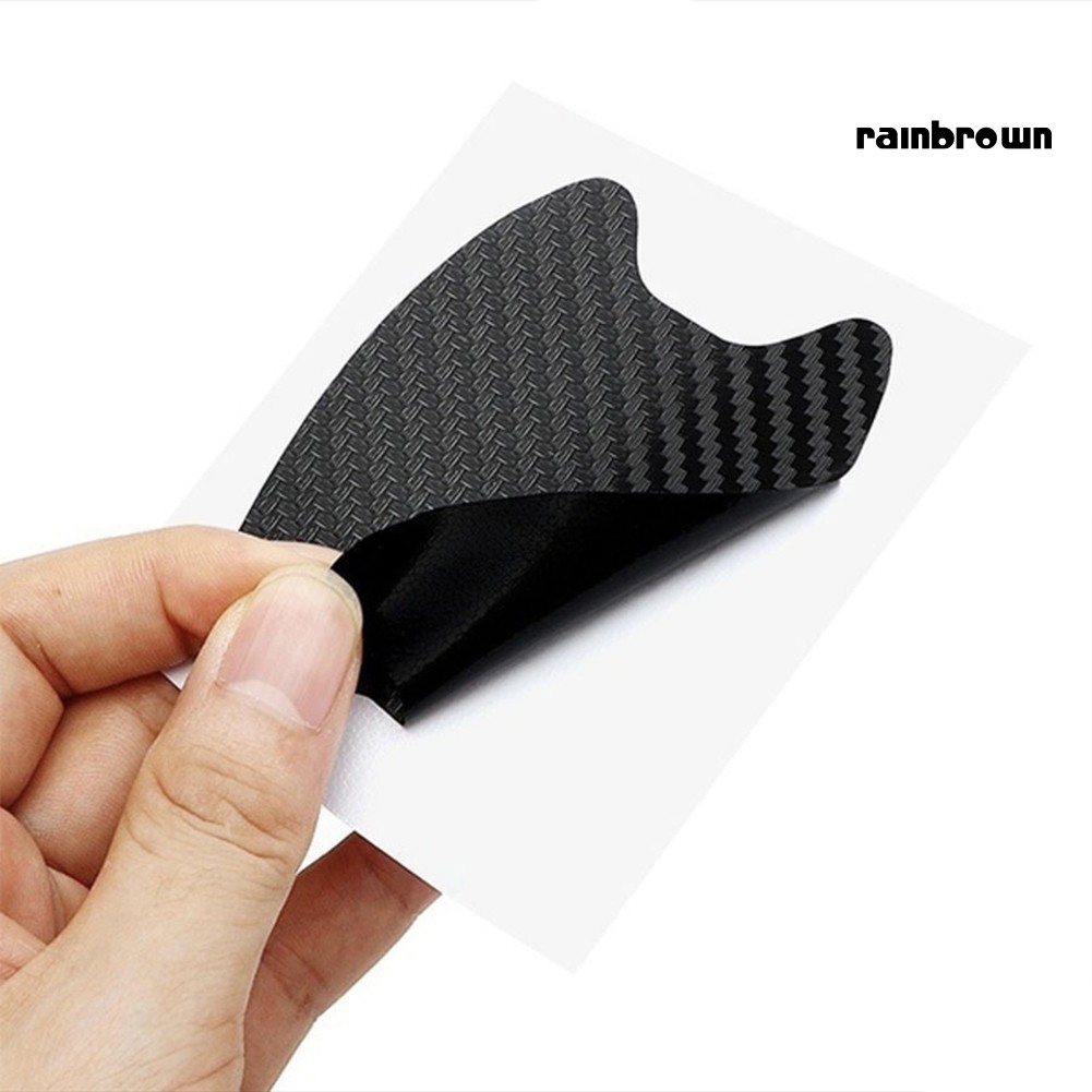 Bộ 4 Miếng Dán Sợi Carbon 4d Chống Trầy Cho Tay Nắm Cửa Xe Hơi