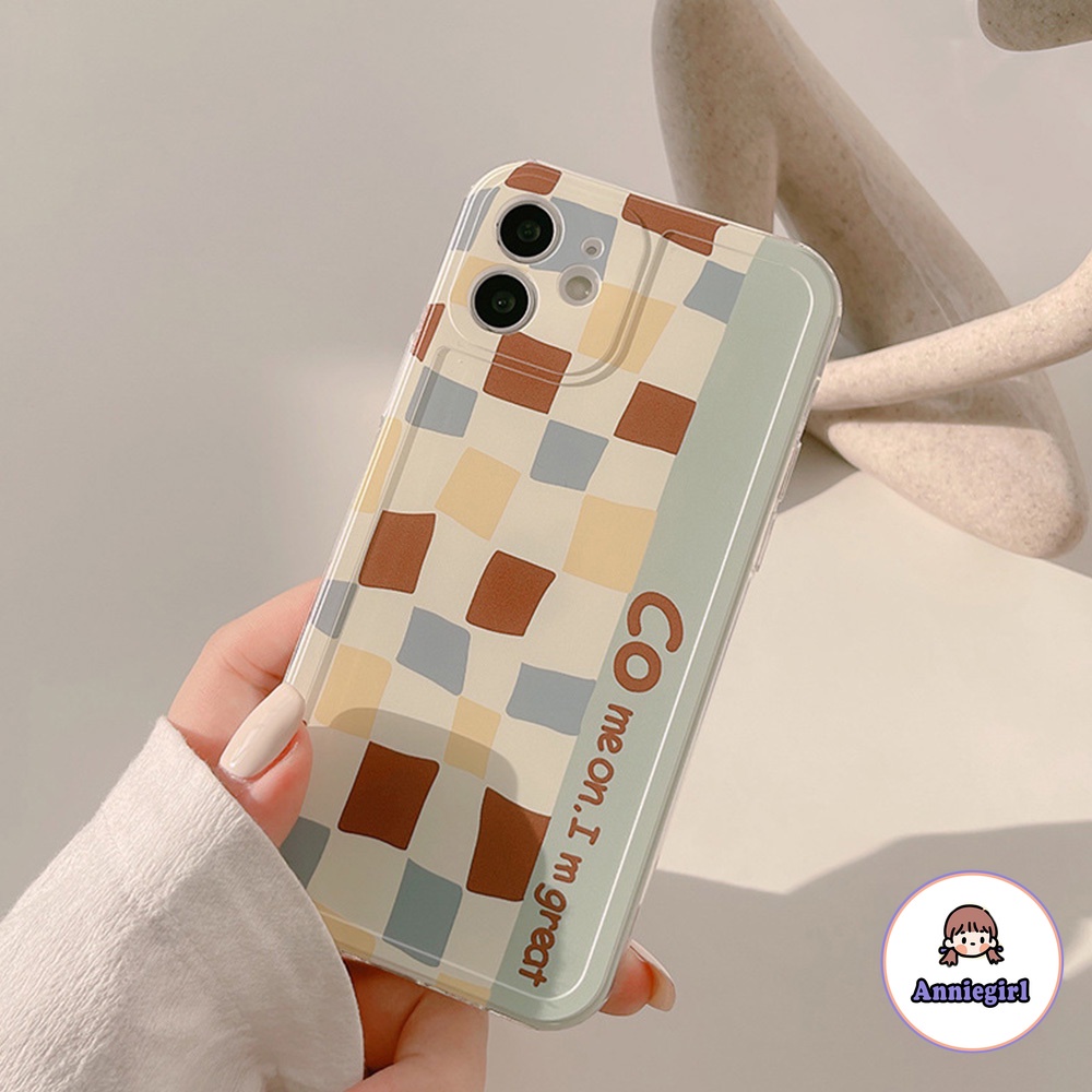 Ốp điện thoại tpu mềm khung dày hoạ tiết sọc caro vintage chống bụi cho IPhone 12 11 Pro Max X XR 8 7 Plus | BigBuy360 - bigbuy360.vn