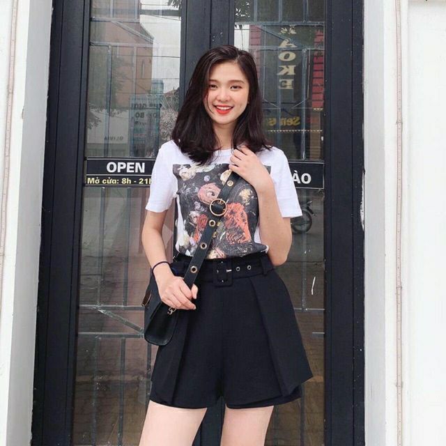 QUẦN SHORT VÁY KÈM BELT_2 TẦNG
