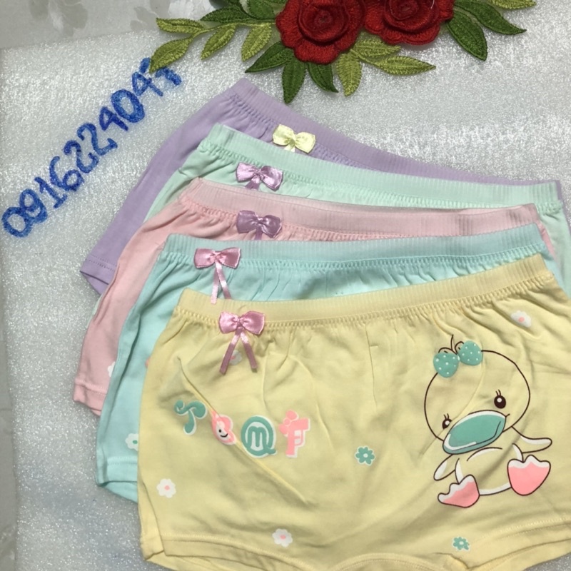 Set 5 Quần chíp đùi bé gái cotton cực êm, quần chíp trẻ em cao cấp