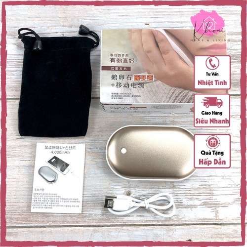 Sạc dự phòng Power Bank Hand Warmer , sạc đa năng, kèm sưởi ấm tay mùa đông -anhsonnd18