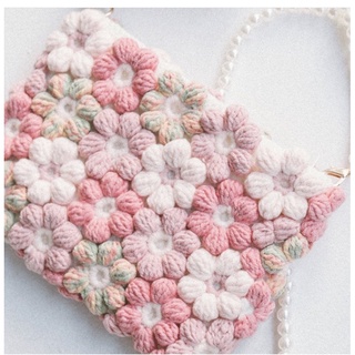 ( Sẵn ) Túi len ghép hoa / Túi len handmade