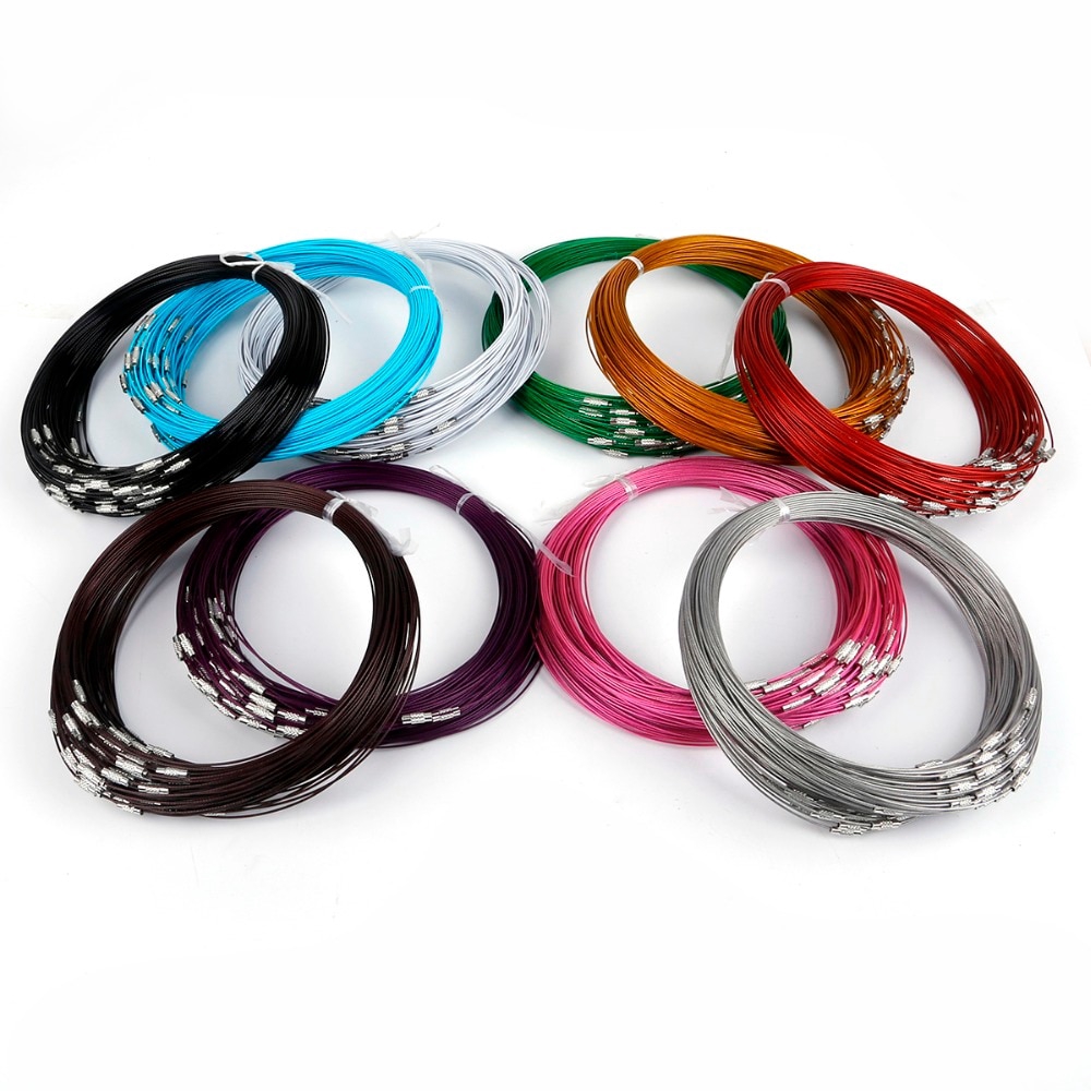 Set 10 dây thép không gỉ 46cm làm dây chuyền trang sức thủ công