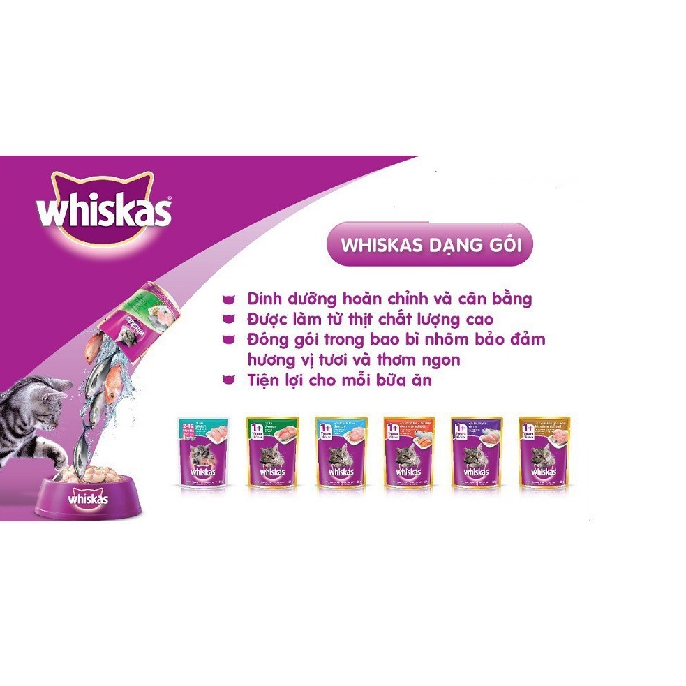 Pate Whiskas Adult Cho Mèo Lớn, Mèo Trưởng Thành 85g