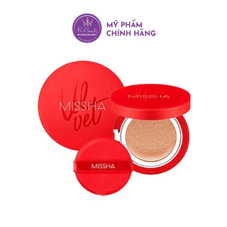 Cushion Missha Đỏ Velvet Finish Phấn Nước Mỏng Mịn Kiềm Dầu Che Phủ Tốt Tone 21, 23 KBeautyvn