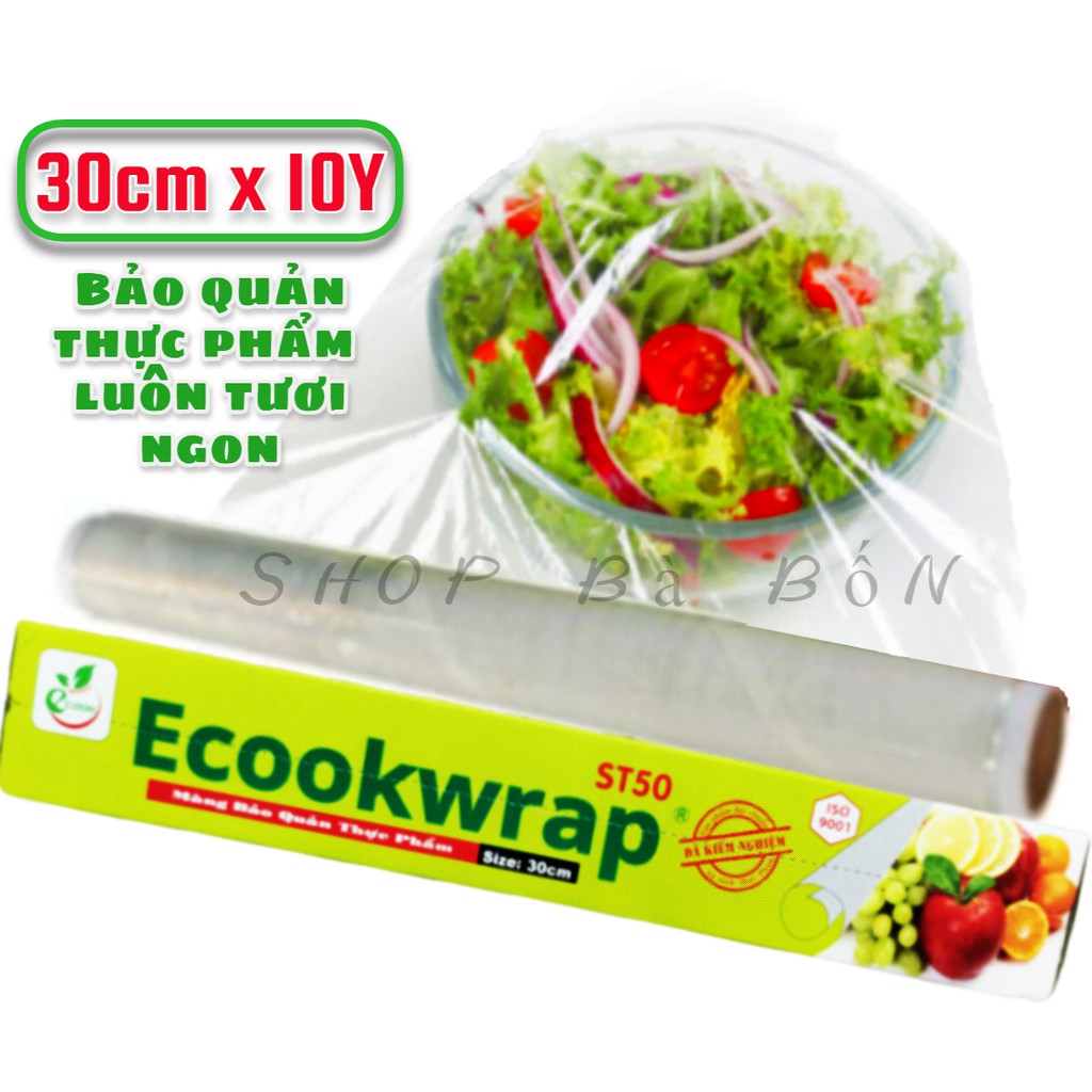 Màng bọc thực phẩm CHỊU NHIỆT Ecook Wrap 9m | Màng bọc thức ăn khỏi vi khuẩn, nấm mốc