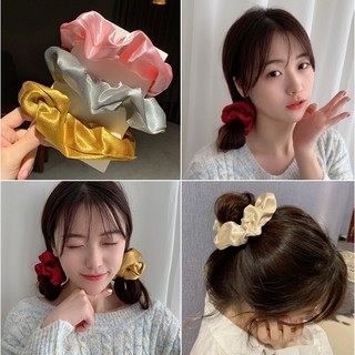 Dây Cột Tóc Vải Scrunchies Phi Bóng (10 Màu Hot)