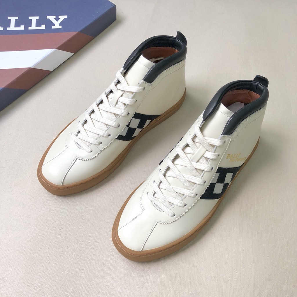 Giày thể thao nam cao cổ Bally da thật cao cấp với kiểu dáng trẻ trung và lớp da mềm, êm chân
