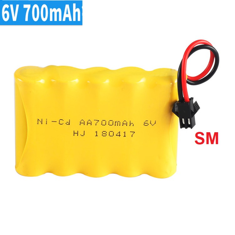 Pin sạc Ni-cd 6v 700mah dùng cho xe mô hình điều khiển cổng nối SM