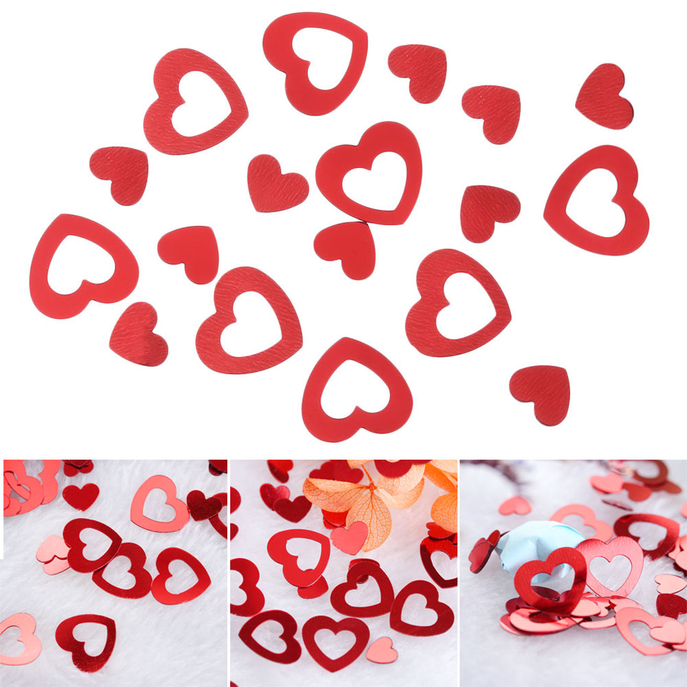 Túi 15g Hạt Kim Tuyến Hình Trái Tim Trang Trí