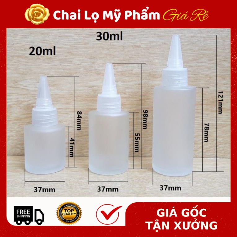 Chai Chiết Mĩ Phẩm ❤ RẺ VÔ ĐỊCH ❤ Chai Thủy tinh mờ Nút nhọn 20ml,30ml,50ml chiết mỹ phẩm , phụ kiện du lịch