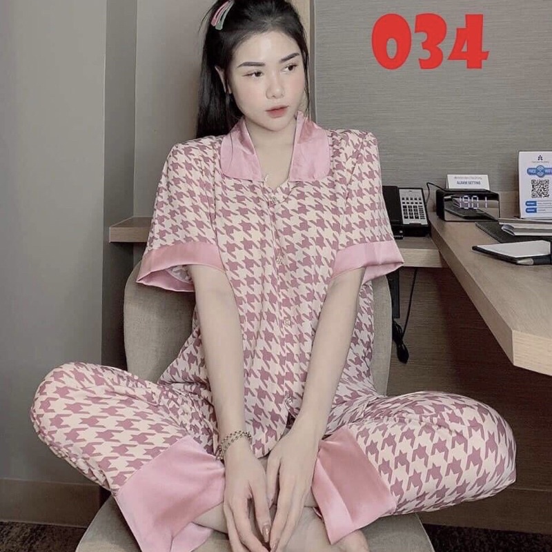Bộ Pyjama cổ sen tay cộc chất liệu Kate Thái cao cấp, hàng loại 1 mềm mại,, không xù nhiều mẫu FREESIZE
