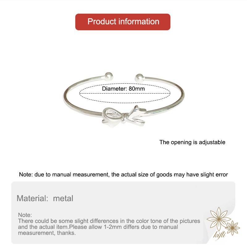 Vòng Đeo Tay Bạc Đính Nơ Ngọt Ngào Dễ Thương Làm Quà Tặng Cho Bạn Gái/ Bạn Gái