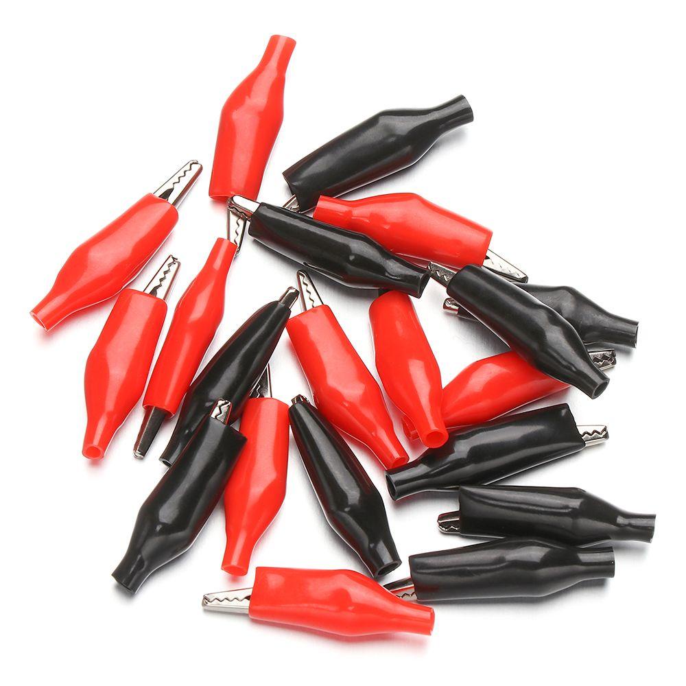 Set 10 Kẹp Cá Sấu Thử Điện Mini Màu Đỏ Đen Ket1