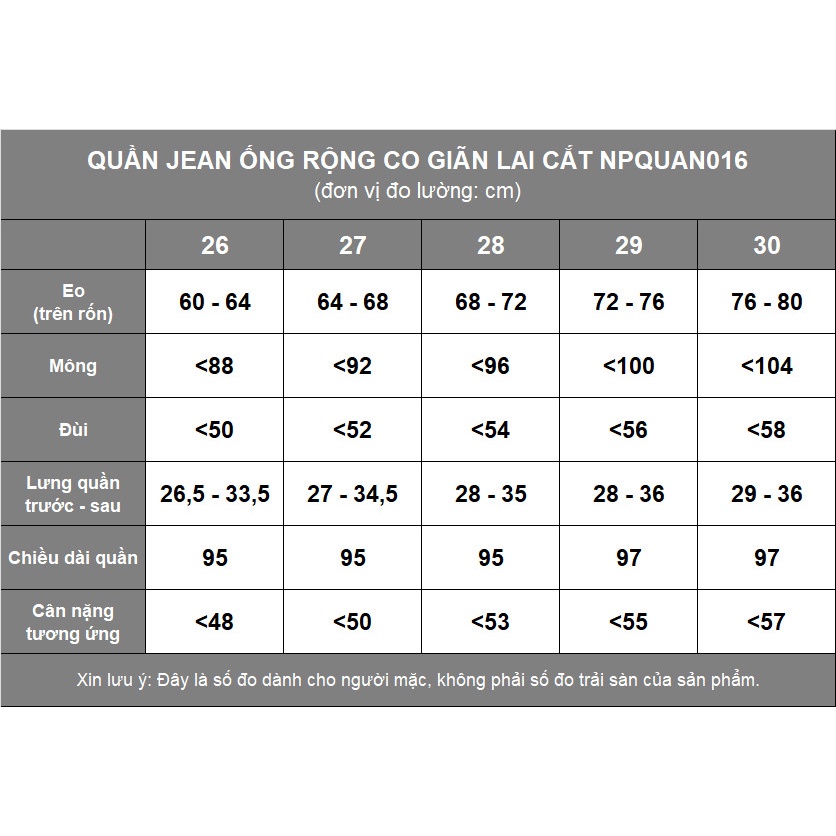 Quần jean nữ ống suông, quần bò nữ ống rộng cạp cao kiểu cắt lai NPQUAN016