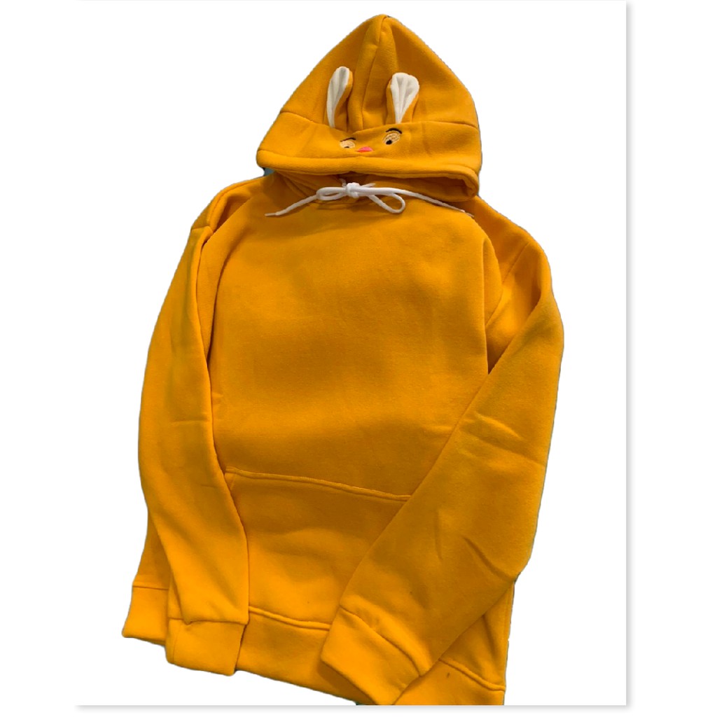 Áo khoác hoodie nam nữ kiểu tai thỏ, (FreeSize dưới 70Kg), form rộng phong cách Hàn Quốc, áo hoodie form rộng unisex vải