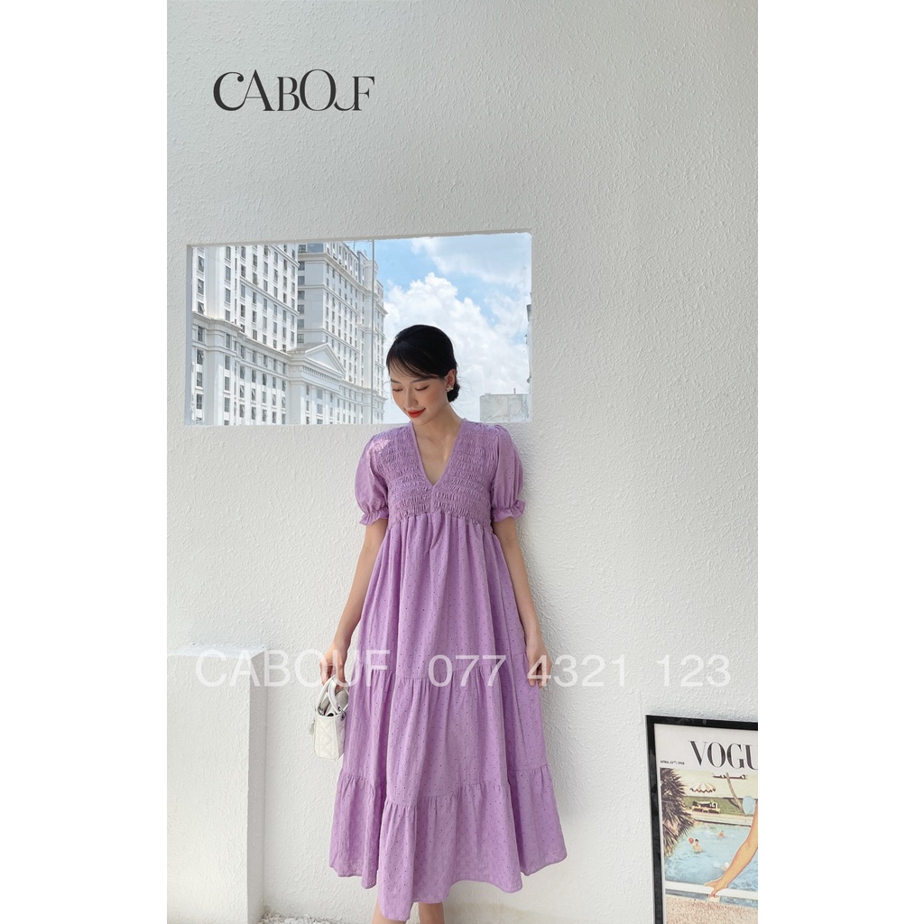 Váy Thiết Kế Cao Cấp CABOUF , Dáng Suông , Phom Dài Rộng Thoải Mái Nhúm Ngực Chất Bo Thô Freesize