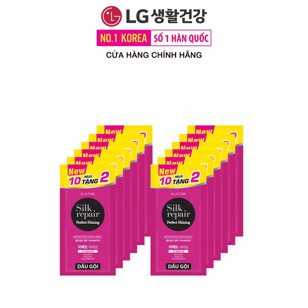 [Quà tặng không bán] Combo 12 gói dầu gội chăm sóc tóc Elastine Silk Repair - Gold Silk hương nước hoa