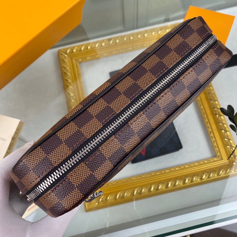 Clutch cầm tay cho nam Louis Vuitton LV Damier Graphite Kasai da thật cao cấp hàng